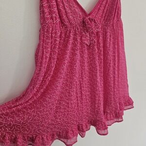 Y2K Victoria Secret Fairy Coquette Cottagecore Pink Heart Slip Mini Dress Ruffle